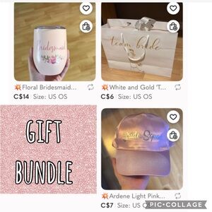 LAST CHANCE Bridemaid Gift Bundle with Pink Cap and White Bag